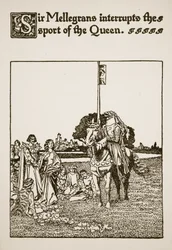 Sir Mellegrans unterbricht den Sport der Königin, Illustration aus 